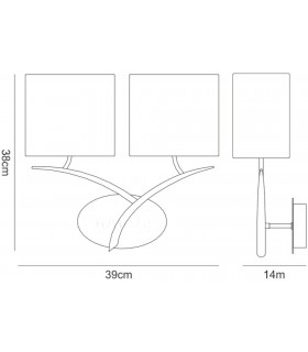 Wall Lamp Switched 2 Light E27, Anthracite with White Oval Shades - 2