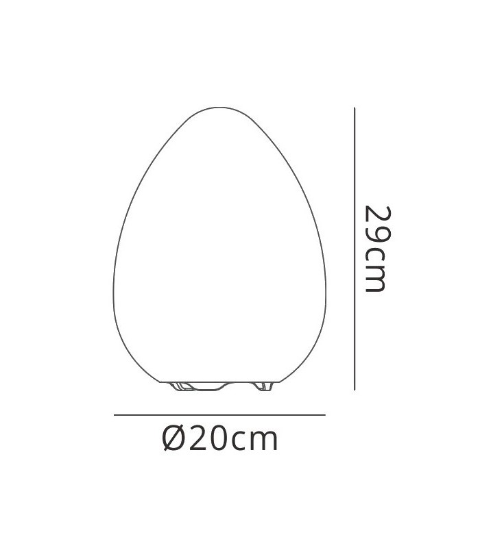 Egg Table Lamp 1 Light E27 Outdoor IP65, Opal White - 2