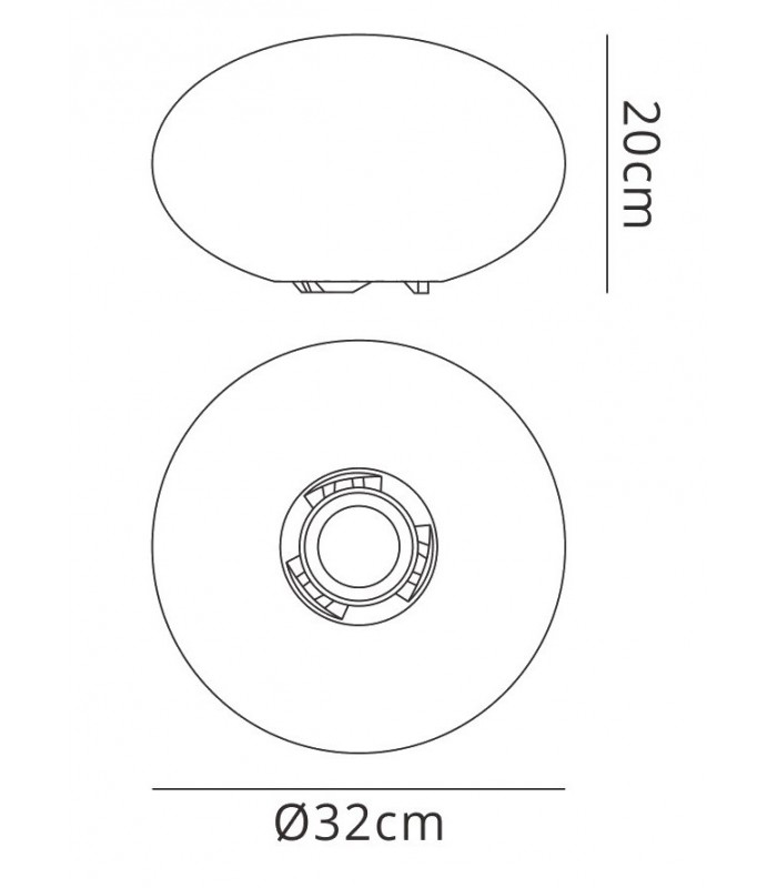 Oval Table Lamp 1 Light E27 Outdoor IP65, Opal White - 2