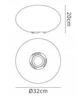 Oval Table Lamp Induction LED RGB Outdoor IP65, 120lm, Opal White - 2