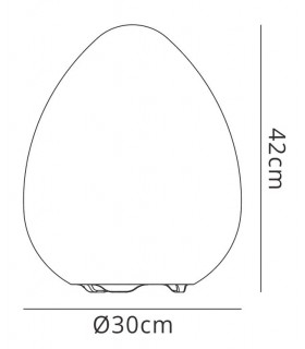 Egg Table Lamp Large 1 Light E27 Outdoor IP65, Opal White - 2