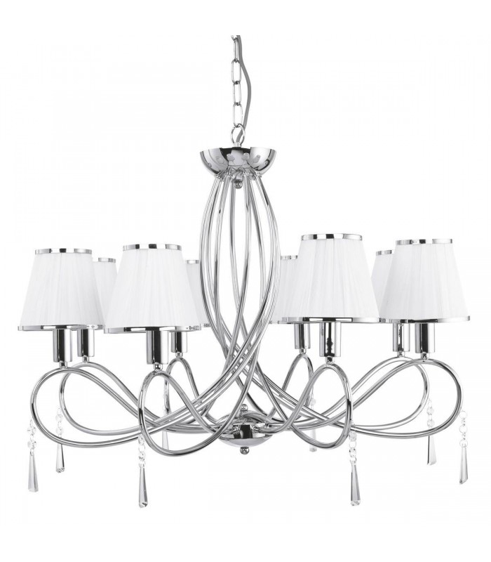 8 Light Multi Arm Chandelier Chrome Finish, E14 - 1