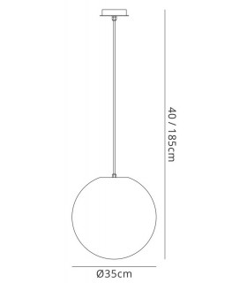 Globe Ceiling Pendant 1 Light E27 Small Outdoor IP44, Opal White - 2