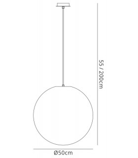 Globe Ceiling Pendant 1 Light E27 Large Outdoor IP44, Opal White - 2
