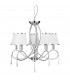 5 Light Multi Arm Ceiling Pendant Chrome,  Crystals with Shades, E14 - 1