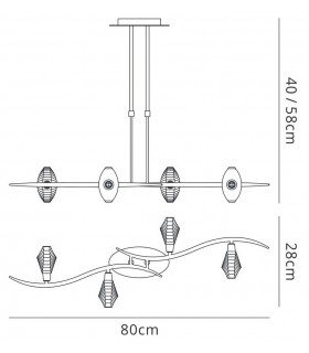 Telescopic 4 Light G9 Bar, Polished Chrome - 2