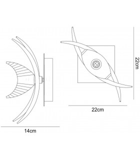 Wall Lamp Switched 1 Light G9, Black Chrome - 2