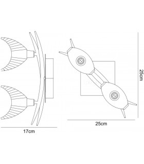 Wall Lamp Switched 2 Light G9, Black Chrome - 2