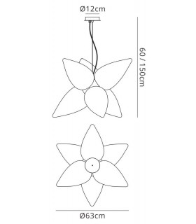 Ceiling Pendant 6 Light E27 Outdoor IP44, Matt White, Opal White - 2
