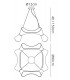 Ceiling Pendant 8 Twisted Round Light E27, Gloss White, White Acrylic, Polished Chrome - 2