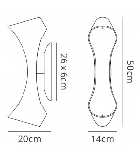 Flush Wall Lamp 2 Light E27, Gloss White, White Acrylic, Polished Chrome - 2