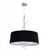 Ceiling Pendant 4 Light E27 Round, Polished Chrome with Ivory White Shade - 3