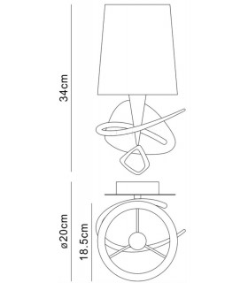 Wall Lamp Switched 1 Light E14, Polished Chrome with Ivory White Shade - 2
