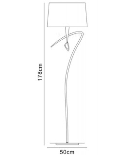 Floor Lamp 1 Light E27, Polished Chrome with Ivory White Shade - 2