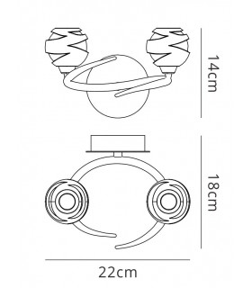 Wall Lamp Switched 2 Light G9 ECO, Satin Nickel - 2