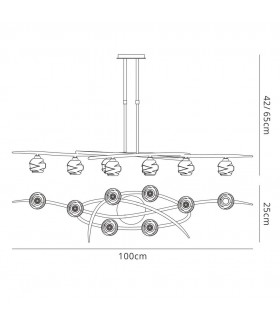 Telescopic 8 Light G9 ECO Line, Antique Brass - 2
