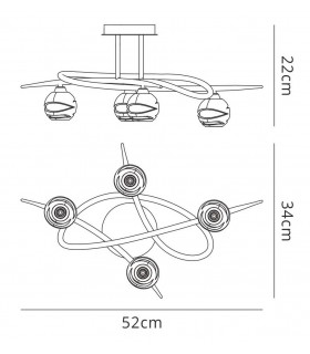 Ceiling 4 Light G9 ECO, Antique Brass - 2