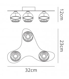 Ceiling 3 Light G9 ECO, Antique Brass - 2