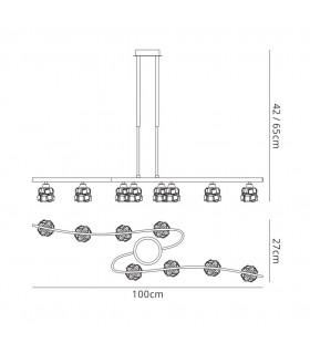 Telescopic 8 Light G9 ECO, Polished Chrome - 2