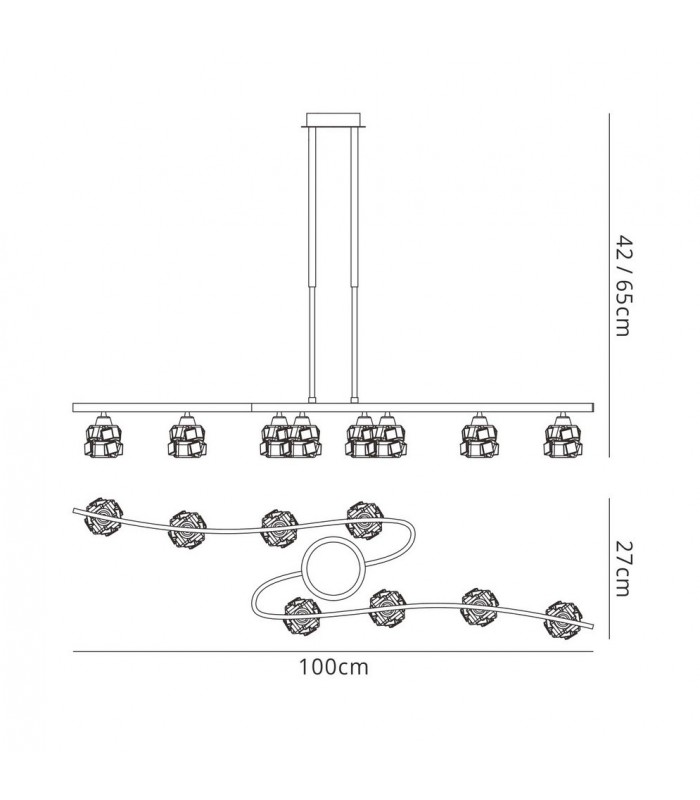 Telescopic 8 Light G9 ECO, Polished Chrome - 2