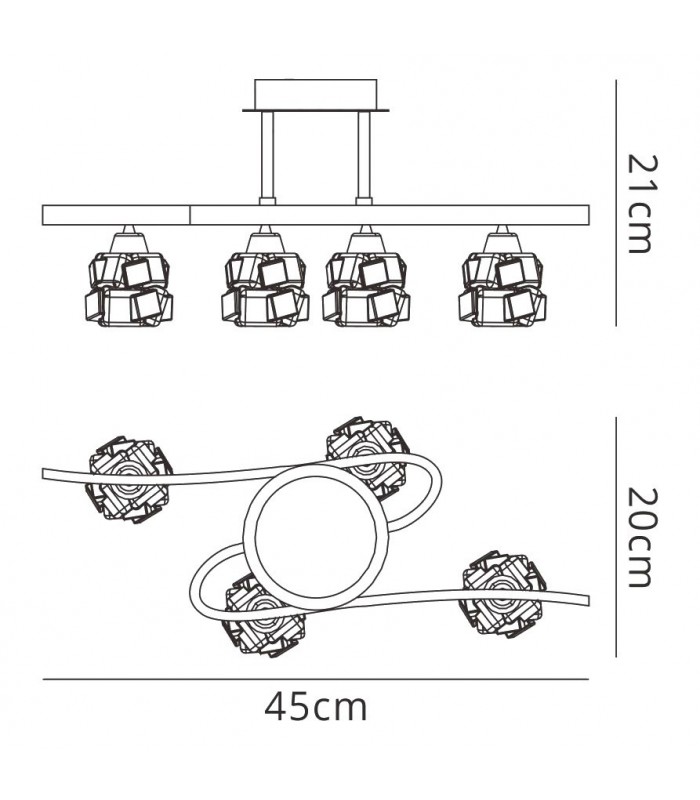 Ceiling 4 Light G9 ECO, Polished Chrome - 2