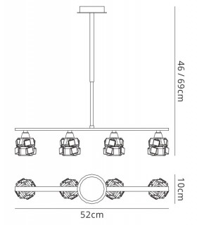 Ceiling Pendant 4 Light G9 ECO Bar, Polished Chrome - 2