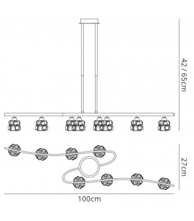 Telescopic 8 Light G9 ECO, Satin Nickel - 2