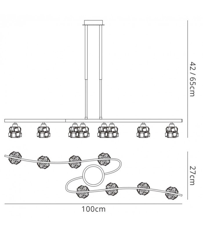Telescopic 8 Light G9 ECO, Satin Nickel - 2