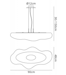 Ceiling Pendant 6 Light E27 IP44, Matt White, Opal White - 2