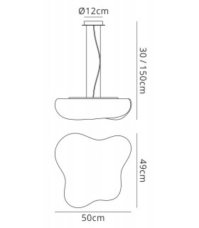 Ceiling Pendant 4 Light E27 Indoor, Matt White, Opal White - 2