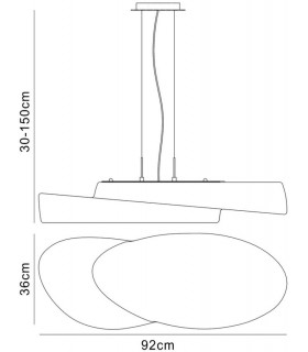 Ceiling Pendant 6 Light E27 IP44, Matt White, Opal White - 2