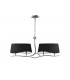 Ceiling Pendant 2 Arm 4 Light E14, Polished Chrome with Ivory White Shades - 3