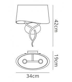 Wall Lamp Switched 2 Light E14, Polished Chrome with Black Shade - 2