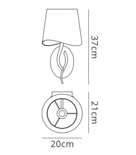 Wall Lamp Switched 1 Light E14, Polished Chrome with Ivory White Shade - 2