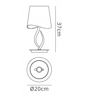 Table Lamp 1 Light E14 Small, Polished Chrome with Ivory White Shade - 2