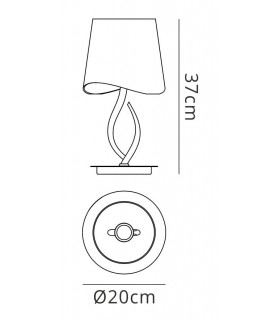 Table Lamp 1 Light E14 Small, Polished Chrome with Black Shade - 2