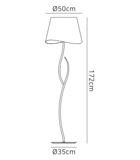 Floor Lamp 4 Light E27, Polished Chrome with Ivory White Shade - 2