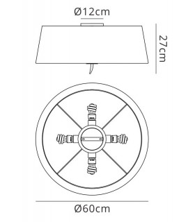 Ceiling 4 Light E27, Polished Chrome with Black Shade - 2