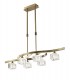 Telescopic Semi Flush 6 Light G9, Antique Brass - 3