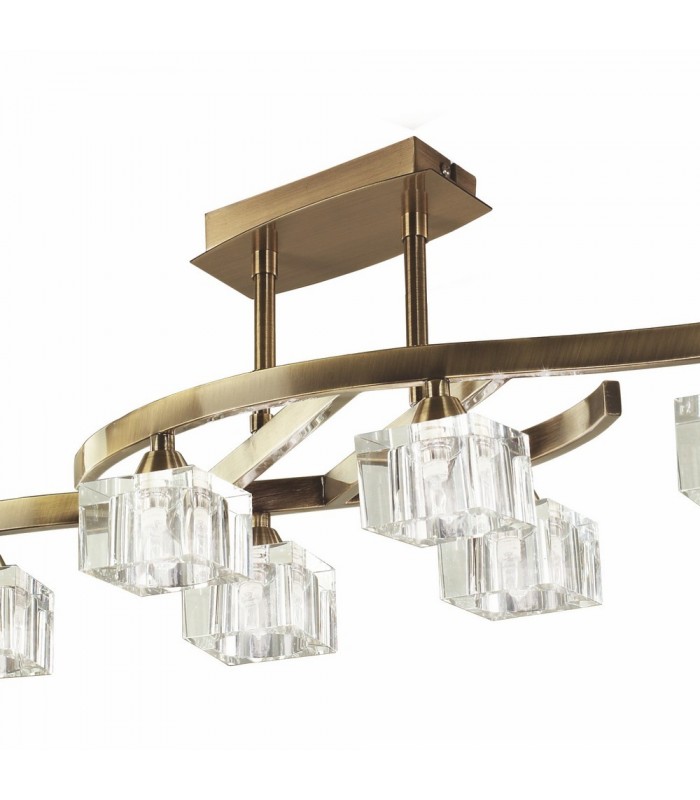 Telescopic Semi Flush 6 Light G9, Antique Brass - 4