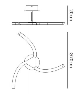 Semi Flush 15W LED 3000K, 1500lm, Polished Chrome, Frosted Acrylic - 2