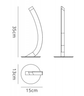 Table Lamp Left 5W LED 3000K, 500lm, Polished Chrome, Frosted Acrylic - 2