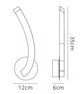 Wall Lamp Left Switched 5W LED 3000K, 500lm, Polished Chrome, Frosted Acrylic - 2
