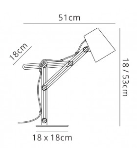 Table Task Lamp 1 Light E27, Matt White, Purple - 2