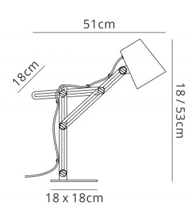Table Task Lamp 1 Light E27, Matt White, Green - 2