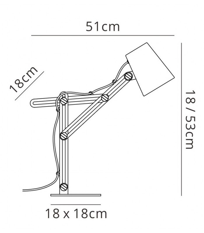 Table Task Lamp 1 Light E27, Matt White, Beech - 2