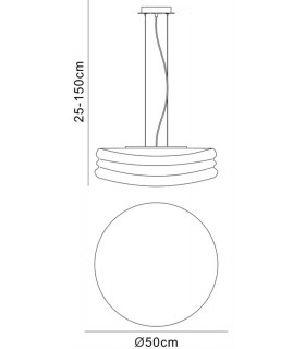 Ceiling Pendant 3 Light E27 Large, Polished Chrome, Frosted White Glass - 2