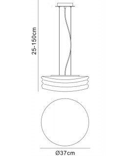 Ceiling Pendant 2 Light E27 Medium, Polished Chrome, Frosted White Glass - 2