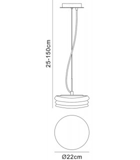 Ceiling Pendant 2 Light GU10 Small, Polished Chrome, Frosted White Glass - 2
