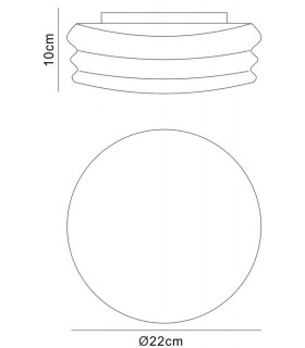Flush Ceiling, Wall 2 Light GU10 Small, Frosted White Glass - 2